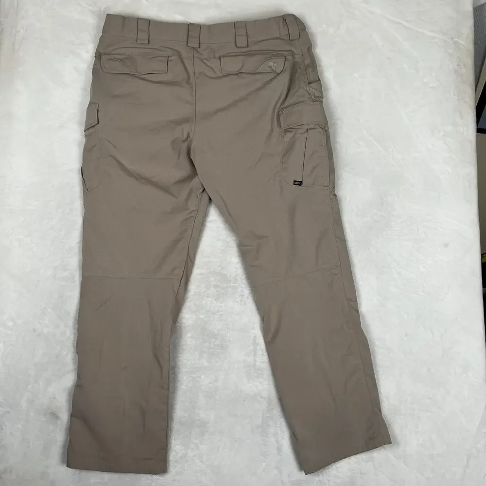 5.11 Tactical Cargo Pants Mens 40x32 Beige Regular Fit Microfiber Workwear